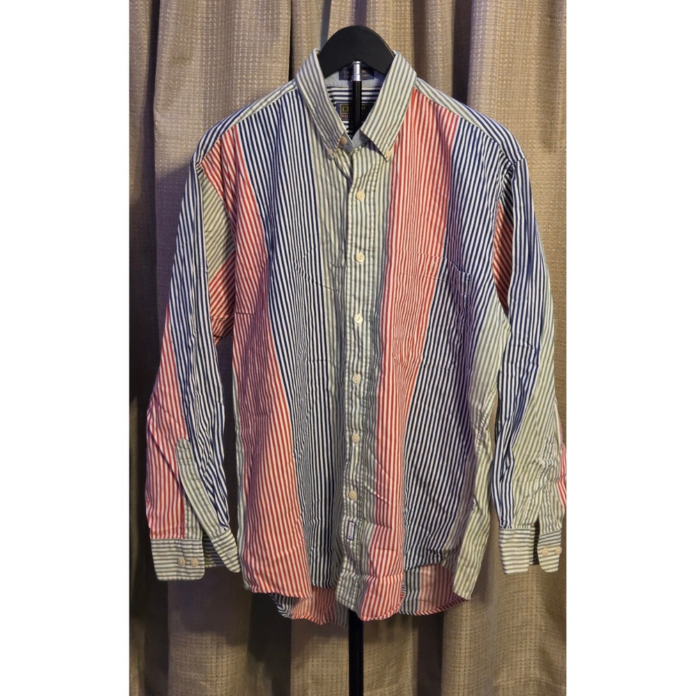Vintage Chaps Ralph Lauren Striped Button Down Shirt Mens Size 16‎ 34-35 (M/L)